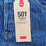 Levi's Levi’s 501 Blue Pinstripe Cutoff Denim Short Shorts High Rise Button Fly Photo 3