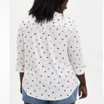 Torrid Harper White Lips Lollipops Rayon Slub 3/4 Sleeve Blouse Size 2X Photo 2