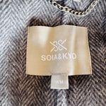 SOIA & KYO  Safira Double Breasted Wool Herringbone‎ Coat, Black/Gray Medium NWT Photo 3