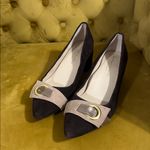 Bettye Muller  Concept Fritzi Suede Block Heel Pumps Brown Size 6 1/2 Photo 1