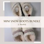 Bundle of 2 Platform Slippers for Women Mini Snow Boots Short Ankle Cozy Fleece Size 8 Photo 1