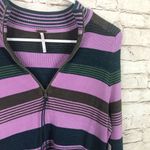 Free People NEW Riptide Crop Top Striped Shirt Teal Combo Womens Small Photo 2