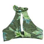 Aerie Floral Cut Out Halter Bikini Top in Green Size S Photo 0