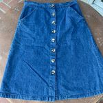 Y2k western knee lengths denim button from skirt with pockets sz m / 29x23 Blue Size M Photo 3