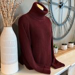 Gentle Fawn  Burgundy Fine Gauge Knit Turtleneck Sweater Size Large Photo 1
