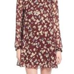 ASTR  The Label Wine Red Floral Long Sleeve Lined Mini Dress Medium / Small Photo 0