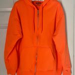 neon orange zip up hoodie Size L Photo 0