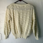 Jolie Vintage 60s Popcorn Knitwear Cream Sweater Medium Cottage Coquette Photo 0