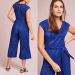 Maeve Anthropologie  Sonata Cropped Wide Leg Jumpsuit Blue Size 0 Photo 2