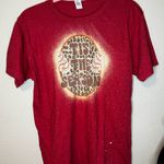 Tultex  Red Short Sleeve Christmas Tree Cake Tee - Festive Graphic Photo 0