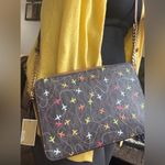 Michael Kors Authentic  leather/canvas airplane prints Crossbody Bag Photo 3