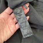 The Kooples  black silk lambs‎ leather trim button down blouse Photo 4