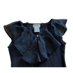 Instant Action Bodysuit Vintage Size Medium Sleeveless Black Ruffle Pearl 90s Photo 1