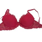Natori Feathers Plunge Bra in Hot Pink Women's Size 32DD Style 730023 Lace Sexy Photo 0