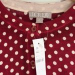 J.Crew Carolyn Cardigan in Polka Dot Merino Wool in Burgundy Dots, Size Small Photo 5