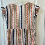 Loft Vertically striped Flared Bottom Ruffled Sleeve Flared Bottom Size Med Photo 10