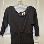 Laundry by Design  Black Elbow Sleeve Rhinestone Accent Dress 8 Photo 5