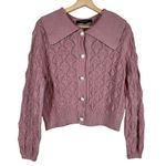 Marc New York Womens Cardigan Sweater Coquette M Dusty Pink Pearl Button Photo 0