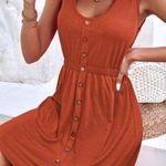 SheIn  Sleeveless Button-Down Pumpkin Spice Mini Dress Size Medium Photo 0