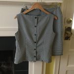 Connected Apparel Vintage 90s Gingham Floral Embroidered Two Piece Skirt Set by - Sz 12 Photo 1