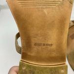 Niccolo Vacari Thong Sandals Tan Leather Gold Made in Italy 10 Flat Minimalist Photo 3