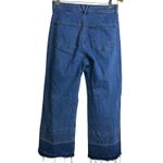 Veronica Beard Grant Wide Leg Crop Jeans 29 Blue High Waist Undone Hem Frayed Photo 1