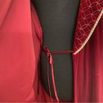 Luxurious Red Velvet Belted Maxi Robe Photo 4