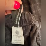 Khangura Artsy Pants Black Windowpane Linen Blend High Rise Wide Leg Crop Small Photo 3