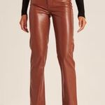 Abercrombie & Fitch The 90’s Straight Ultra High Rise Brown Faux Leather Pant 36 Photo 10