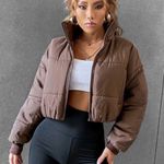 Mocha Puffer Jacket Brown Photo 0