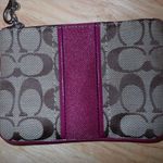 Coach Signature Small Wristlet Silver Khaki Passion Berry Photo 1