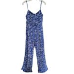 Lulus  Blue Pattern Jumpsuit Romper Sz XL NWT Wideleg Vacation‎ Coastal NWT Photo 3