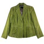 Colebrook Large Suede Leather Lime Green Jacket Women's Paisley Lined 2 Button Photo 0