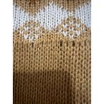 easel  Fair Isle Knit Crewneck Sweater Winter Ski Sweater Camel Women's Large Photo 6