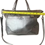 Coach Silver Tumbled Top Handle Crossbody Shoulder Bag Silver Hardware EUC Photo 6