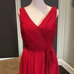 Women’s Burgundy Chiffon Full Length Bridesmaid Prom Party Dress Corset Size 6 Red Photo 1