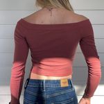 Abercrombie & Fitch Pink coral long sleeve crop top Photo 2