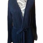 Jones New York JONES NY Navy Chunky Knit Belt Wrap Sweater large Photo 1