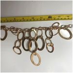 VTG Gold Tone Statement Necklace w/Textured Gold Metallic Geometric Rings Photo 1