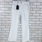 Paige  NWT High Rise Laurel Canyon Boot Raw Hem Jeans in Crisp White Size 30 Photo 3