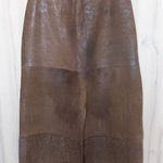 Banana Republic VTG  Leather Maxi Skirt Size 8 Brown 90s Minimalist Chic Earthy Photo 0