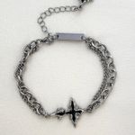 Adjustable Cross Link Chain Bracelet for Men Women Streetwear Hip Hop Unisex Silver Photo 0