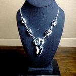 Sterling Silver Old Southwest White Buffalo Turquoise Cabochon Link Necklace 925 Photo 2