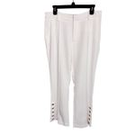 AQUA  White Flare Leg Trousers Button Accents Career Pants Size‎ L Photo 7