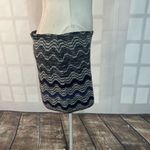Missoni  Sport Black Chevron Knit Mini Skirt Italian Size 42 or US Large 10/12 Photo 3