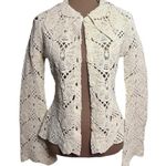 BY MALENE BIRGER Crochet Gwenevere Cardigan Small NWOT Tan Photo 0