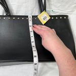 GAL Black gold rock studded zip tote bag purse Photo 5