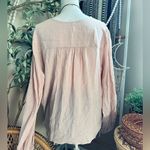 Free People Check On It Pink Nectar Crinkle Wrap Long Sleeve Blouse Size Medium Photo 7