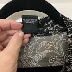 ECI  New York Silk Black and White Sheer Floral Blouse Size L Vintage Photo 8