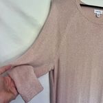 Calvin Klein 3/4 Sleeve Glitter Tunic Womens Sweater Sz L Pink zip Hem Soft Girl Photo 3